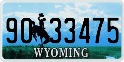 WY license plate 9033475