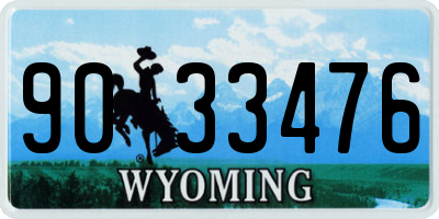 WY license plate 9033476