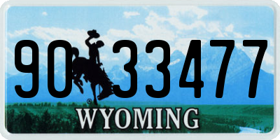 WY license plate 9033477
