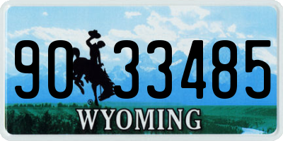 WY license plate 9033485