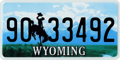 WY license plate 9033492