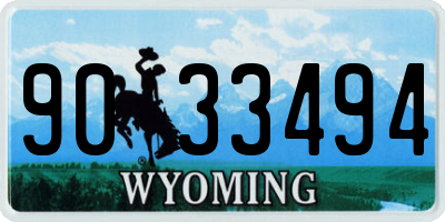 WY license plate 9033494