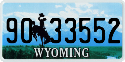 WY license plate 9033552