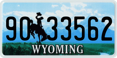 WY license plate 9033562