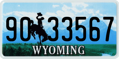 WY license plate 9033567