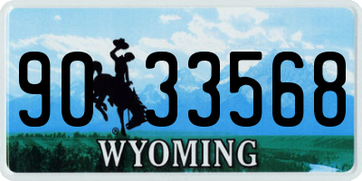 WY license plate 9033568