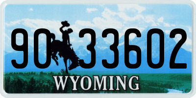 WY license plate 9033602