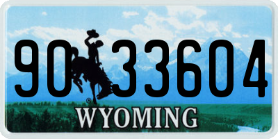 WY license plate 9033604