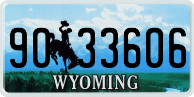 WY license plate 9033606