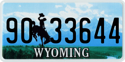 WY license plate 9033644