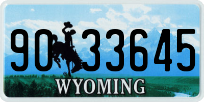 WY license plate 9033645