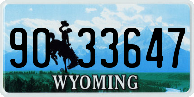 WY license plate 9033647