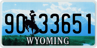 WY license plate 9033651