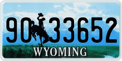 WY license plate 9033652