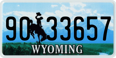 WY license plate 9033657