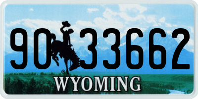 WY license plate 9033662