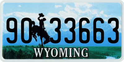 WY license plate 9033663