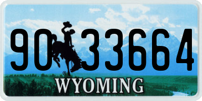 WY license plate 9033664