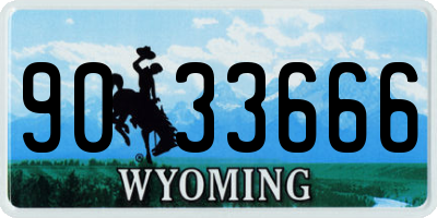 WY license plate 9033666