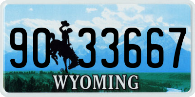 WY license plate 9033667