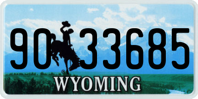 WY license plate 9033685