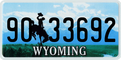 WY license plate 9033692