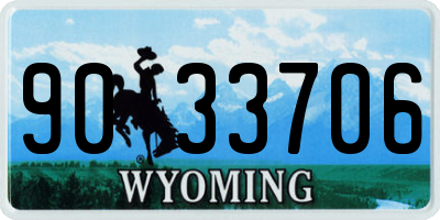 WY license plate 9033706