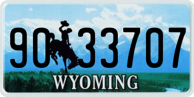WY license plate 9033707