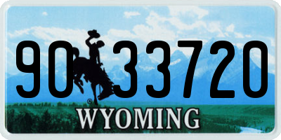 WY license plate 9033720