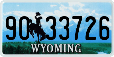 WY license plate 9033726