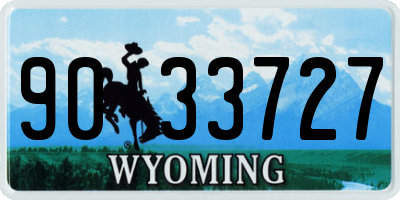 WY license plate 9033727