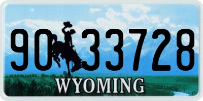 WY license plate 9033728