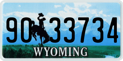 WY license plate 9033734