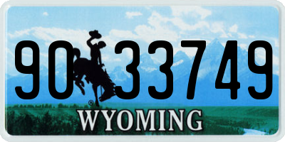 WY license plate 9033749
