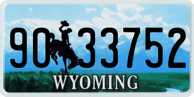 WY license plate 9033752