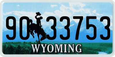 WY license plate 9033753