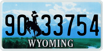 WY license plate 9033754