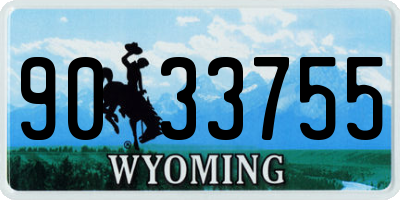 WY license plate 9033755