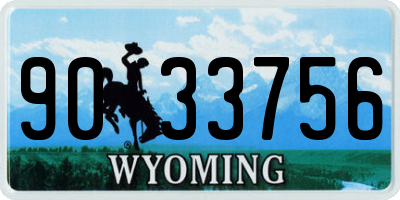 WY license plate 9033756