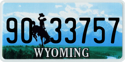 WY license plate 9033757