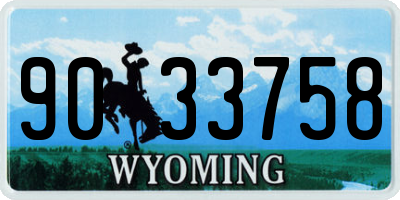 WY license plate 9033758