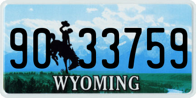 WY license plate 9033759