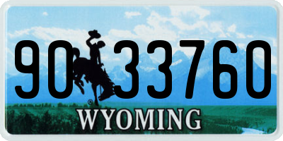 WY license plate 9033760