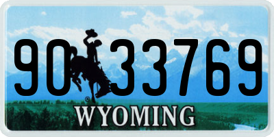 WY license plate 9033769
