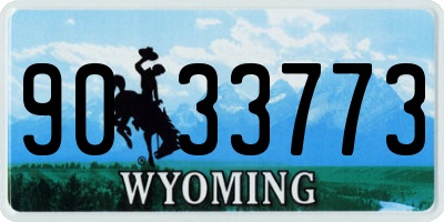 WY license plate 9033773