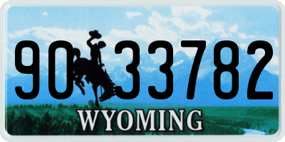 WY license plate 9033782