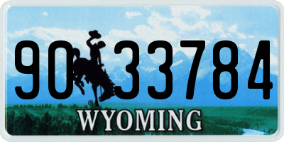 WY license plate 9033784