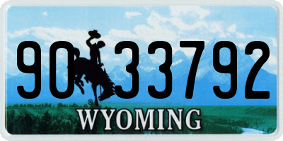 WY license plate 9033792
