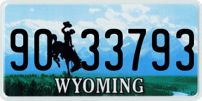 WY license plate 9033793