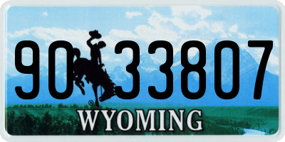 WY license plate 9033807